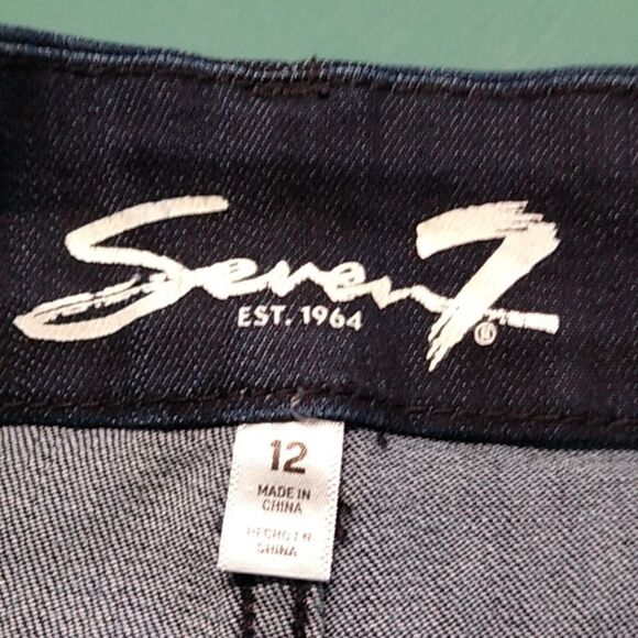 Seven7 Midnight Blue Denim Women's 12 Tummyless High Rise Skinny - Picture 2 of 10
